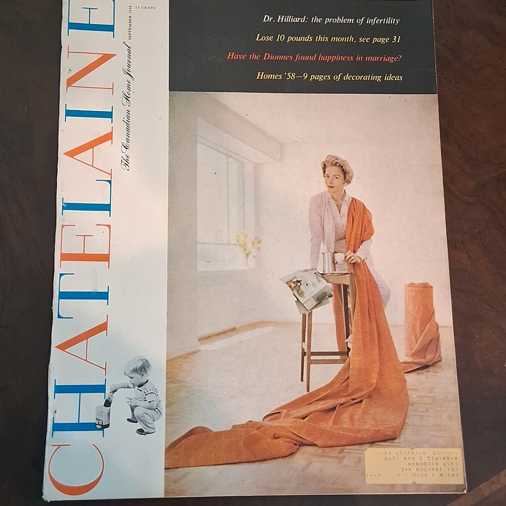 VINTAGE Sep 1958  Chatelaine  magazine